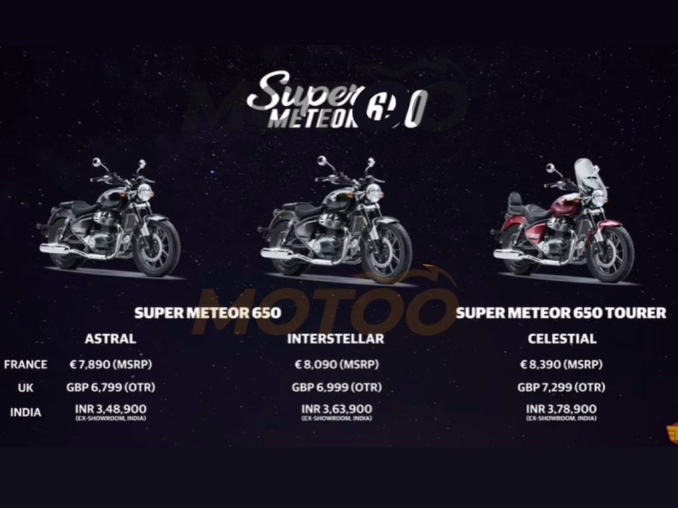 Preços da Royal Enfield Super Meteor 650 para mercados externos